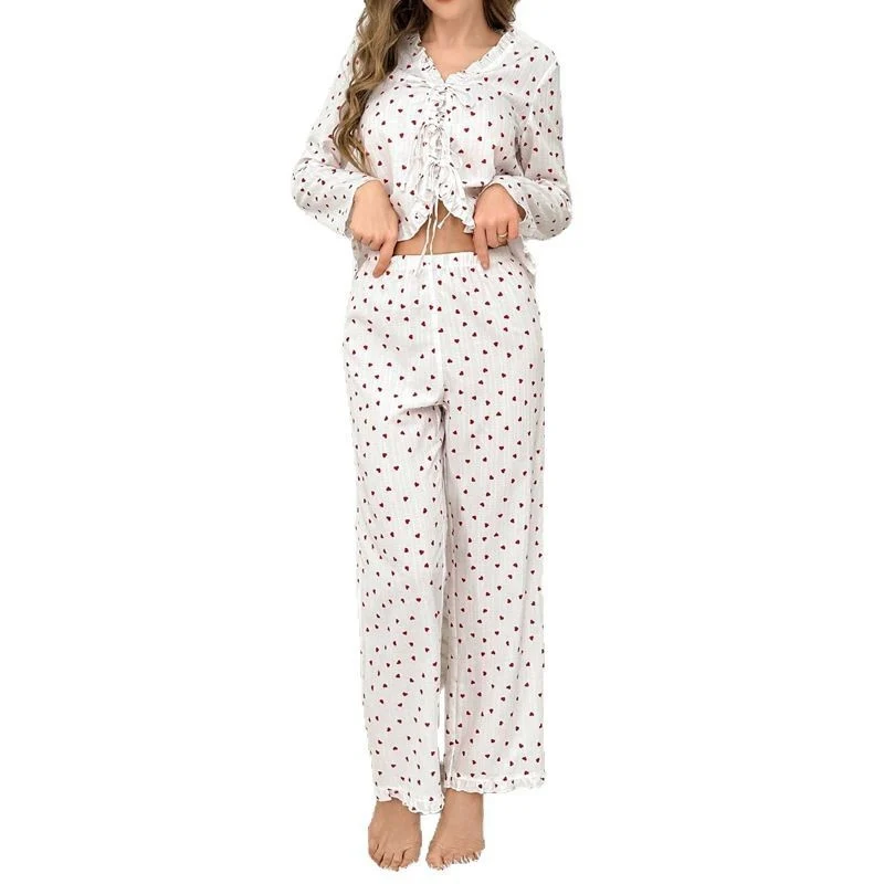 Women's Sweet Heart-Print Pajama Set - Image 5