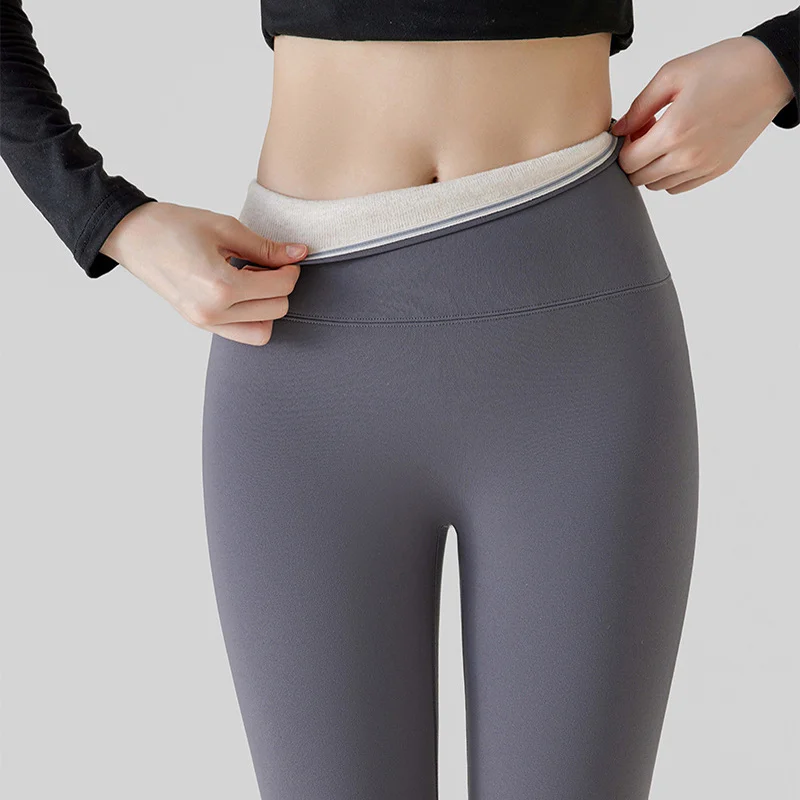 High Waist Cashmere Leggings Winter Warm Solid Plush Pants Fashion Slim Trousers Women Clothing - Image 5