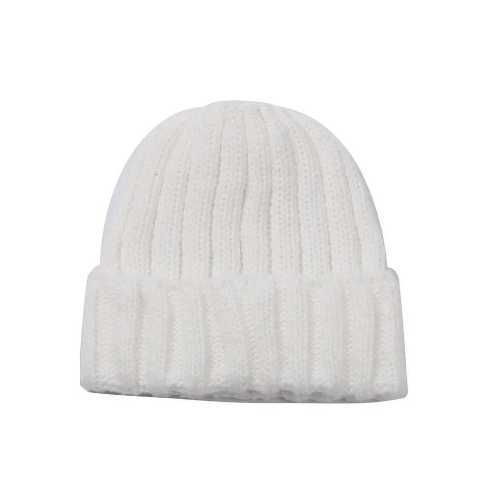 Unisex Fashion Solid Color Wool Knitted Hat - imagine 2